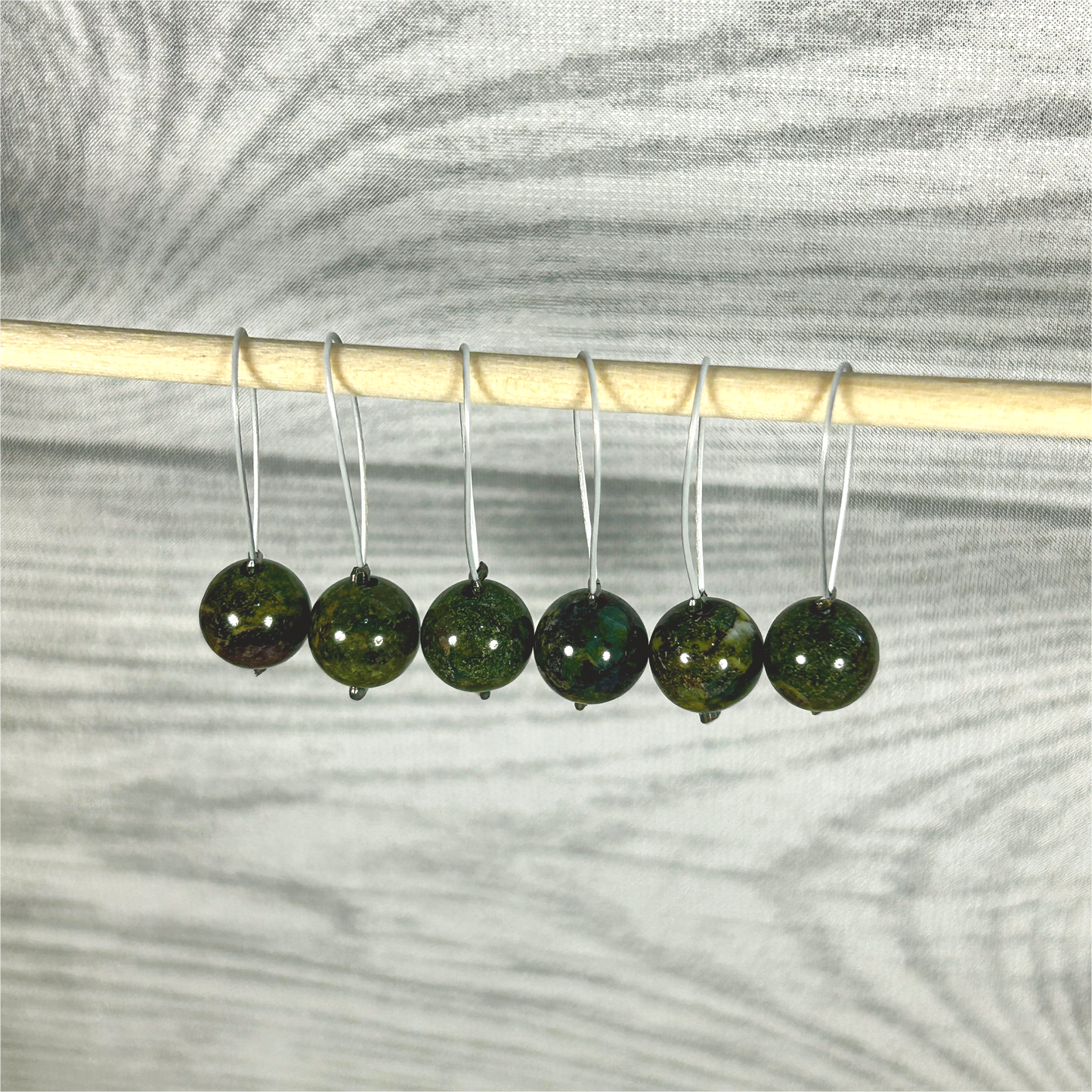 Green Jasper Bead Stitch Marker
