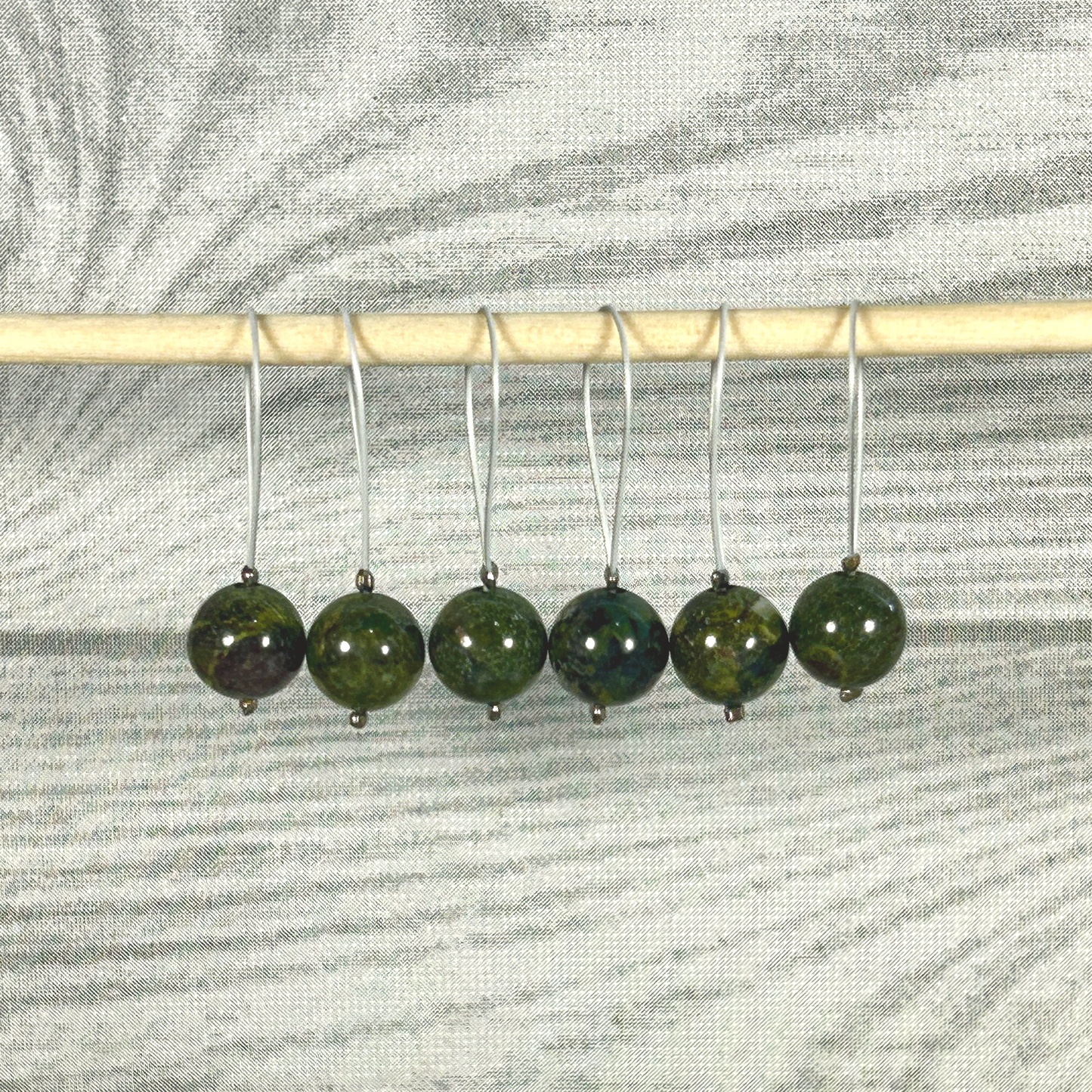 Green Jasper Bead Stitch Marker