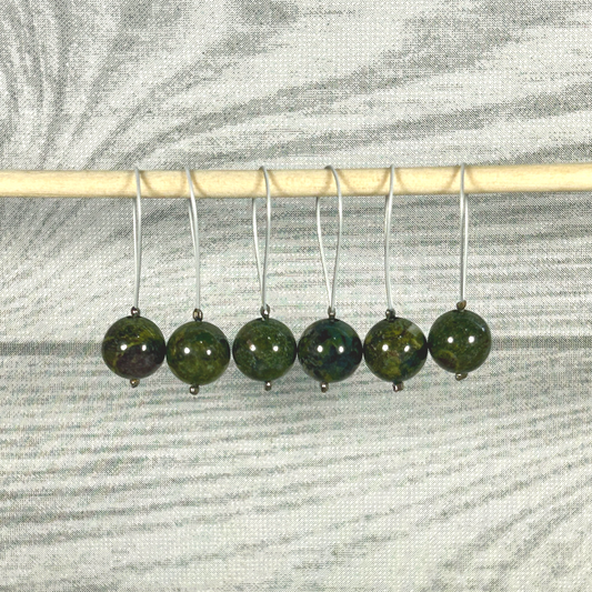 Green Jasper Bead Stitch Marker