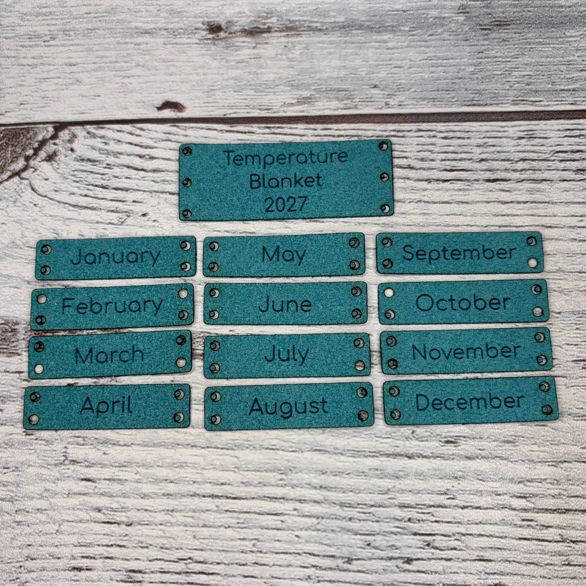 Temperature Blanket Tags Suede