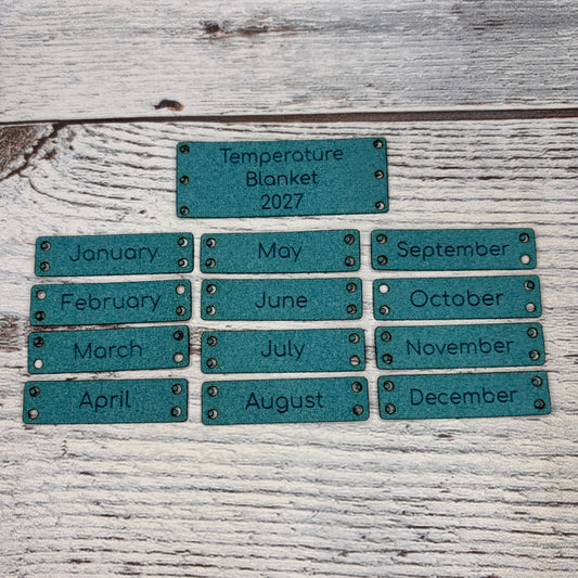Temperature Blanket Tags Suede