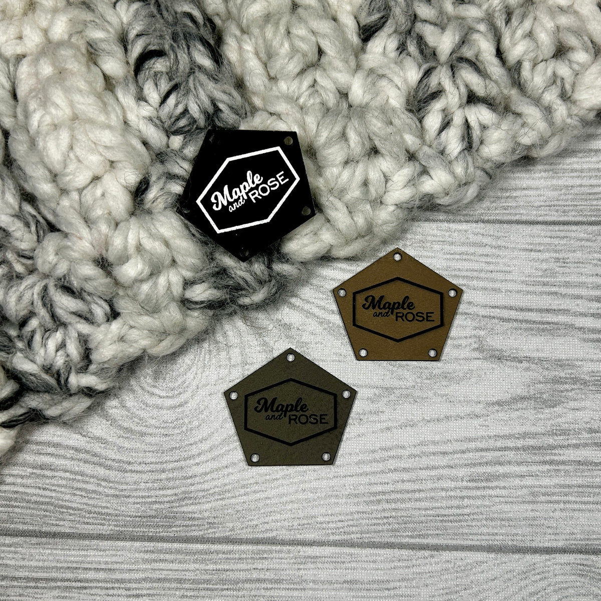 Leatherette Polygon Tags