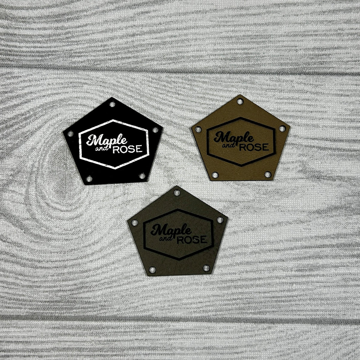 Leatherette Polygon Tags