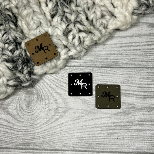 Leatherette Square 1.5" Tags