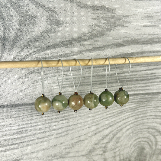 Peace Jasper Bead Stitch Markers