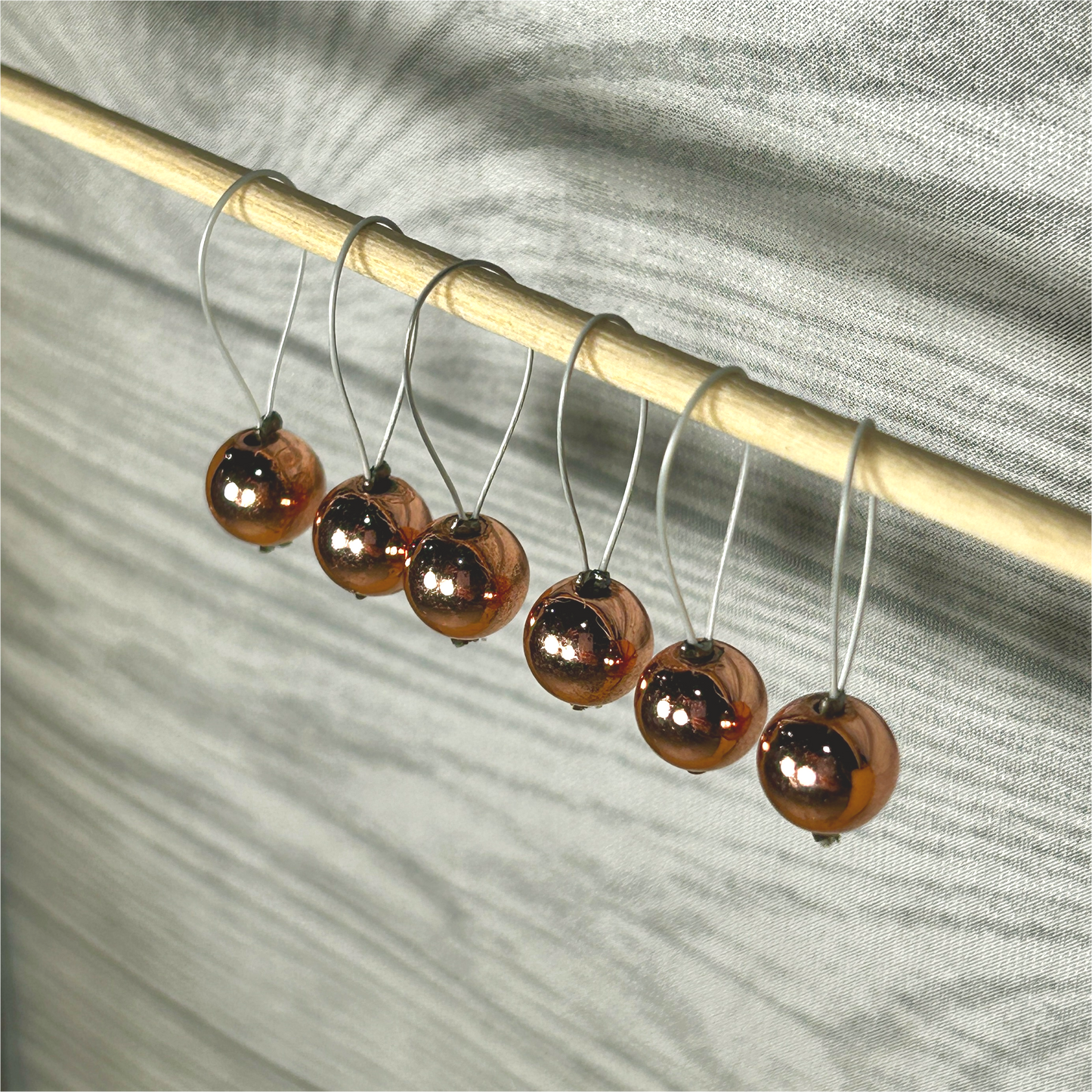 Rose Gold Bead Stitch Markers