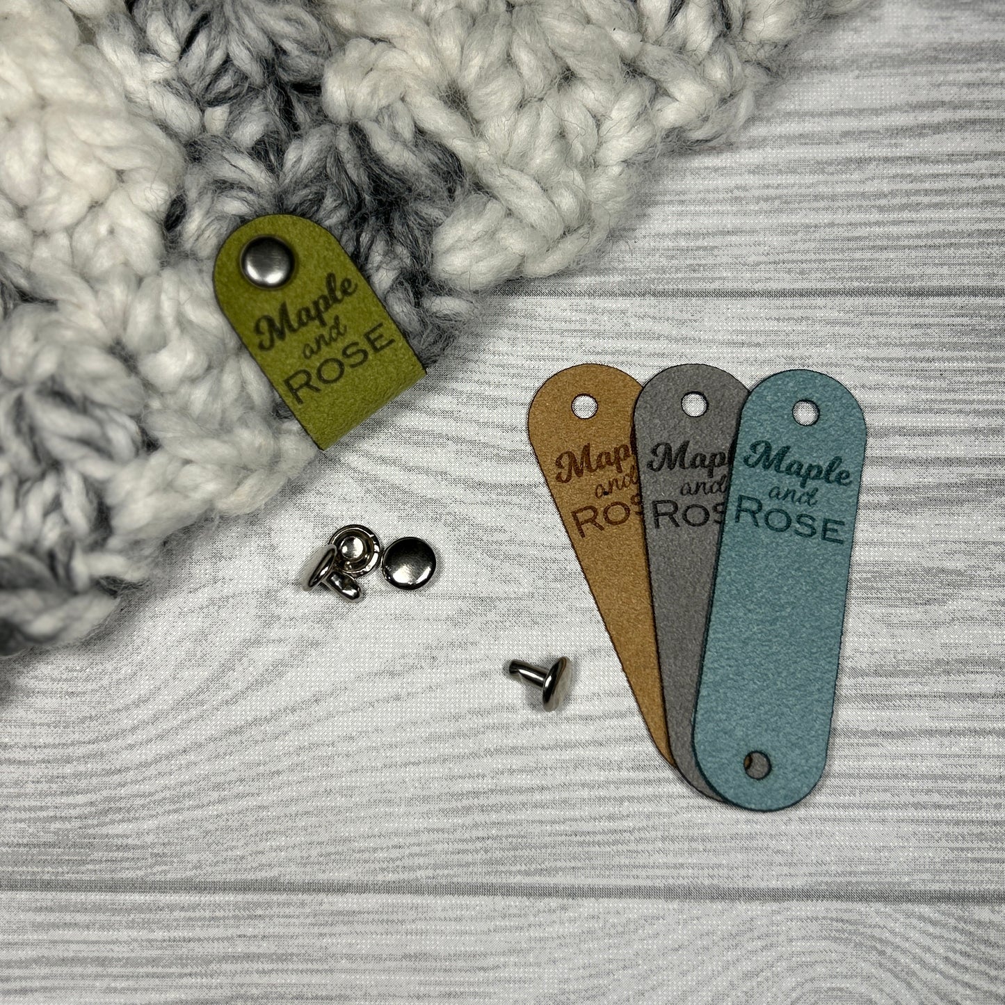 Suede Double Cap Fold Over Tags