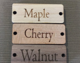 'Handmade' narrow wood tags